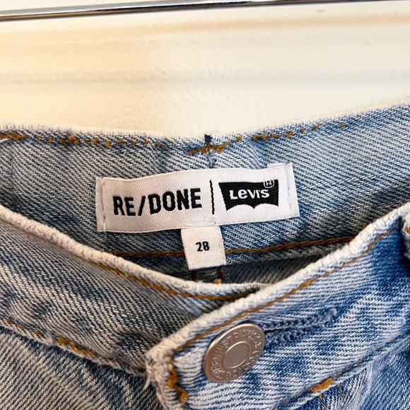REDONE x Levi's Light Wash Distressed Cutoff Denim Shorts 28 FLAWED - Picture 4 of 10